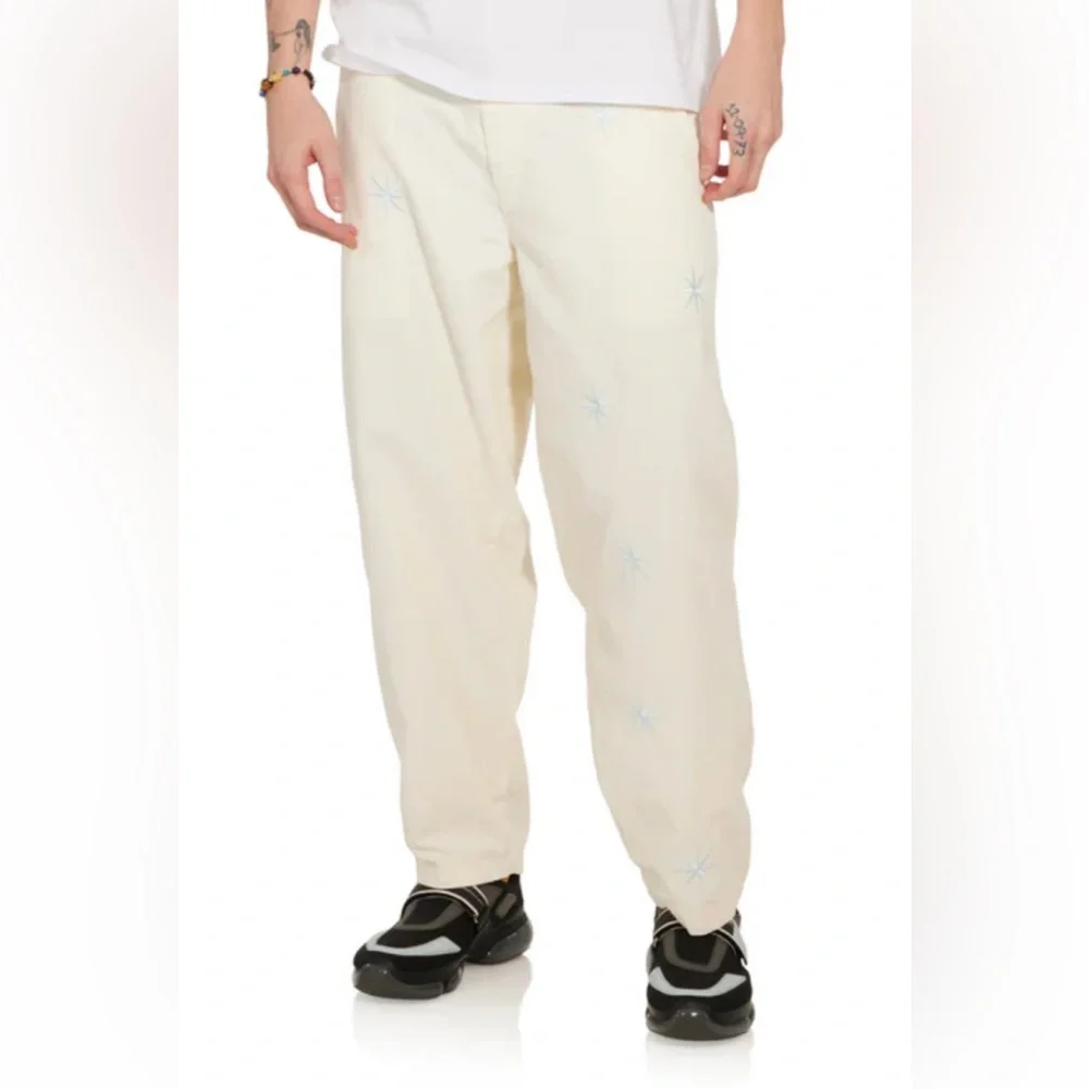 NEW Flan Labs CONSTELLATION CORDUROY PANTS Mens M 100% cotton embroidery NWT